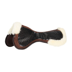Acavallo Close Contact Classic Gel schokdemper met traagschuim en schapenvacht Bruin / naturel