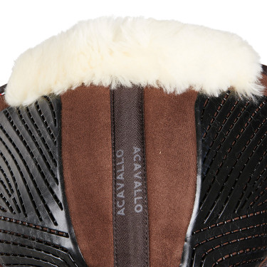 Acavallo Close Contact Classic Gel schokdemper met traagschuim en schapenvacht Bruin / naturel