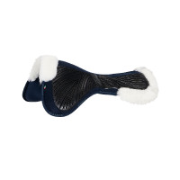 Acavallo Close Contact Classic Gel schokdemper met traagschuim en schapenvacht Blauw / wit
