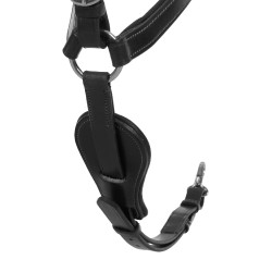 Martingaal-borsttuig Acavallo van leer met 5 punten Zwart