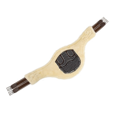 Sangle bavette Acavallo Gel & Pvc Doublure amovible en laine Marron foncé