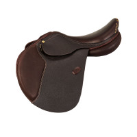 Selle d'obstacle en cuir Acavallo Veneziano Marron foncé