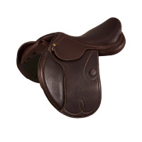 Selle d'obstacle en cuir Acavallo Botticelli Marron foncé