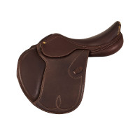 Selle d'obstacle en cuir Acavallo Botticelli Marron foncé