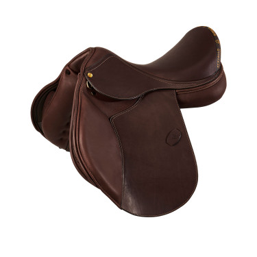 Selle mixte Bernini avec panneaux en laine Acavallo Marron foncé