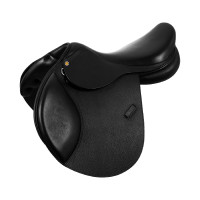 Hinderniszadel in gehamerd leer Supreme Evolution New Equestro Zwart