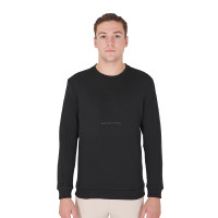Sweat d'hiver homme avec col rond en coton Equestro Noir Sweat d'hiver homme avec col rond en coton Equestro Noir