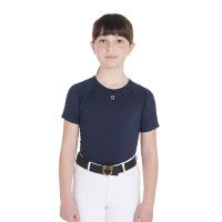 Technisch trainings-T-shirt kind Equestro Marine Marineblauw Technisch trainings-T-shirt kind Equestro Marine Marineblauw