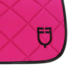 Tapis de dressage en tissu technique avec logo GP Equestro Fuchsia / noir Rose Tapis de dressage en tissu technique avec logo GP Equestro Fuchsia / noir Rose