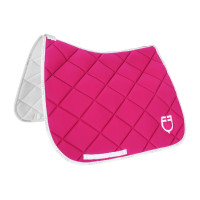 Tapis de dressage en tissu technique avec logo GP Equestro Fuchsia / blanc Rose