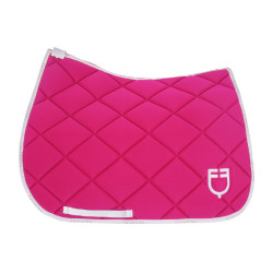 Tapis de dressage en tissu technique avec logo GP Equestro Fuchsia / blanc Rose