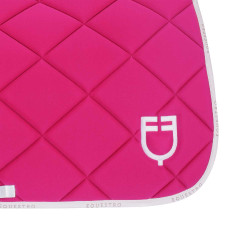 Tapis de dressage en tissu technique avec logo GP Equestro Fuchsia / blanc Rose