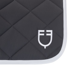 Technische stof dressuurdek met geborduurd logo White Line Equestro Asfalt Grijs