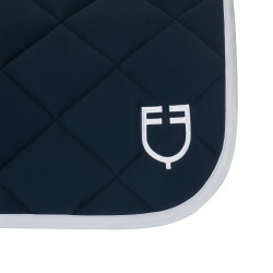 Tapis de dressage en tissu technique avec logo brodé White Line Equestro Marine Bleu marine