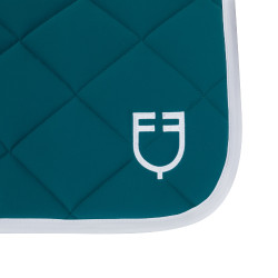 Tapis de dressage en tissu technique avec logo brodé White Line Equestro Pétrol Bleu