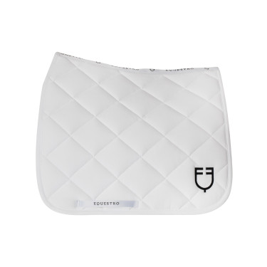 Technische stof dressuurdek met geborduurd logo White Line Equestro Wit