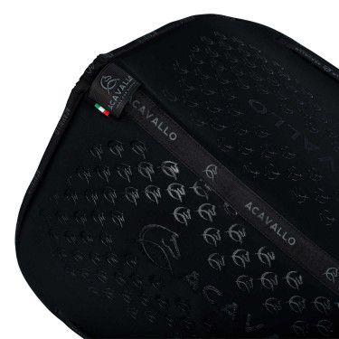 Tapis de dressage en lycra avec grip en gel et dessous en fibre de bambou Acavallo Noir / noir