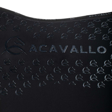 Tapis de dressage en lycra avec grip en gel et dessous en fibre de bambou Acavallo Noir / noir