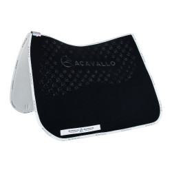 Tapis de dressage en lycra avec grip en gel et dessous en fibre de bambou Acavallo Noir / blanc