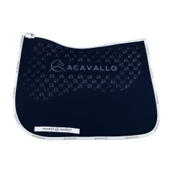 Tapis de dressage en lycra avec grip en gel et dessous en fibre de bambou Acavallo Bleu deep / blanc