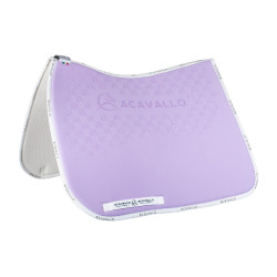 Tapis de dressage en lycra avec grip en gel et dessous en fibre de bambou Acavallo Lilas / blanc Violet