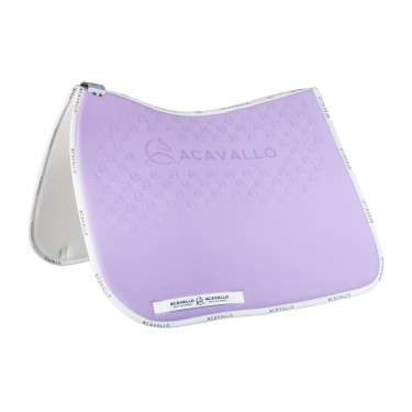 Tapis de dressage en lycra avec grip en gel et dessous en fibre de bambou Acavallo Lilas / blanc Violet
