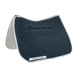 Lycra dressuurpad met gelgrip en bamboevezel aan de onderzijde Acavallo Gouden rook / wit Grijs
