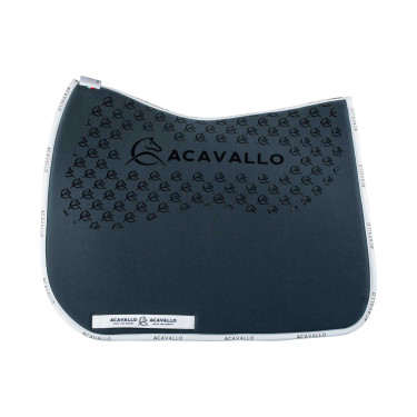 Lycra dressuurpad met gelgrip en bamboevezel aan de onderzijde Acavallo Gouden rook / wit Grijs