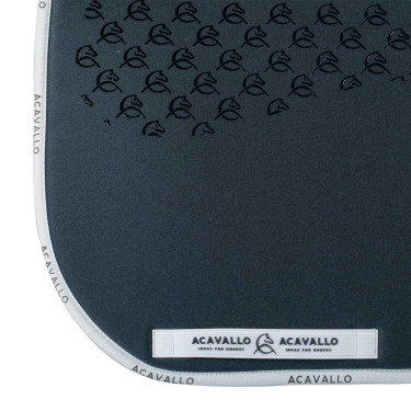 Lycra dressuurpad met gelgrip en bamboevezel aan de onderzijde Acavallo Gouden rook / wit Grijs