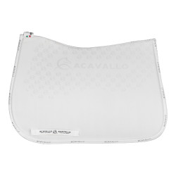 Tapis de dressage en lycra avec grip en gel et dessous en fibre de bambou Acavallo Blanc / blanc