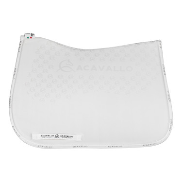 Tapis de dressage en lycra avec grip en gel et dessous en fibre de bambou Acavallo Blanc / blanc