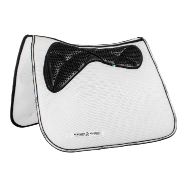 Vierkante dressuurpad van traagschuim met gelgrip en 3D-spacer Acavallo Wit