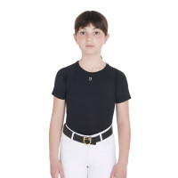 Technisch trainings-T-shirt kind Equestro Zwart