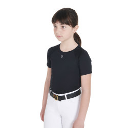 T-shirt d'entraînement technique enfant Equestro Noir