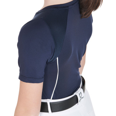 T-shirt d'entraînement technique enfant Equestro Marine Bleu marine