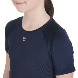 T-shirt d'entraînement technique enfant Equestro Marine Bleu marine