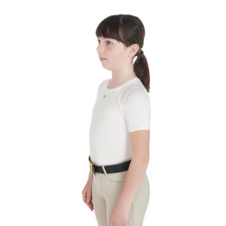 T-shirt d'entraînement technique enfant Equestro Blanc