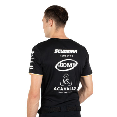T-shirt d'entraînement GP homme en tissu technique avec multi-logo Equestro T-shirt d'entraînement GP homme en tissu technique avec multi-logo Equestro