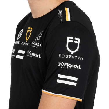 T-shirt d'entraînement GP homme en tissu technique avec multi-logo Equestro T-shirt d'entraînement GP homme en tissu technique avec multi-logo Equestro