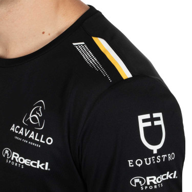 T-shirt d'entraînement GP homme en tissu technique avec multi-logo Equestro T-shirt d'entraînement GP homme en tissu technique avec multi-logo Equestro