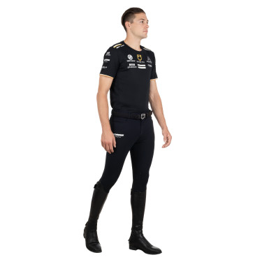 T-shirt d'entraînement GP homme en tissu technique avec multi-logo Equestro T-shirt d'entraînement GP homme en tissu technique avec multi-logo Equestro