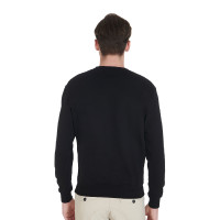 Sweat en coton homme avec logo sur la poitrine Equestro Noir Sweat en coton homme avec logo sur la poitrine Equestro Noir