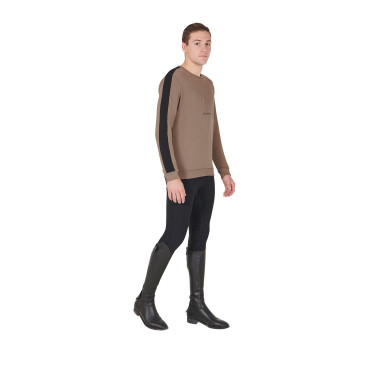 Heren winter sweatshirt met ronde hals van katoen Equestro Heren winter sweatshirt met ronde hals van katoen Equestro