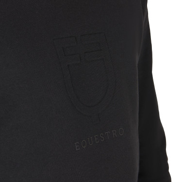 Heren winter sweatshirt met ronde hals van katoen Equestro Zwart