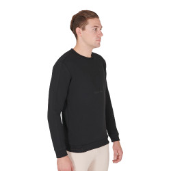 Heren winter sweatshirt met ronde hals van katoen Equestro Zwart