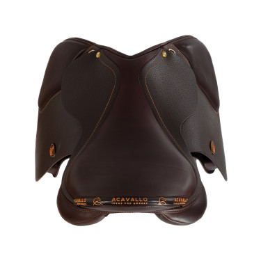 Selle obstacle Veneziano avec panneaux en laine Acavallo Marron foncé