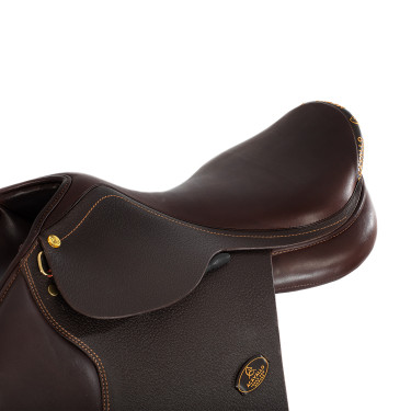 Selle obstacle Veneziano avec panneaux en laine Acavallo Marron foncé