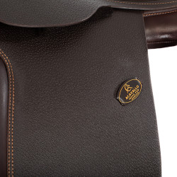 Selle obstacle Veneziano avec panneaux en laine Acavallo Marron foncé