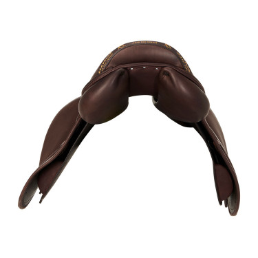 Selle obstacle Modigliani avec panneaux en latex Acavallo Marron foncé