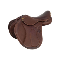 Selle obstacle Modigliani avec panneaux en laine Acavallo Marron foncé